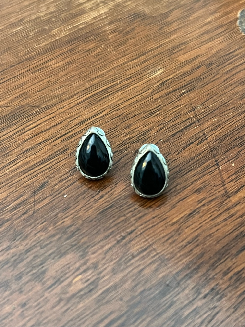 Lucky Brand Black Teardrop Silver-Trim Stud Earrings - Women Jewelry